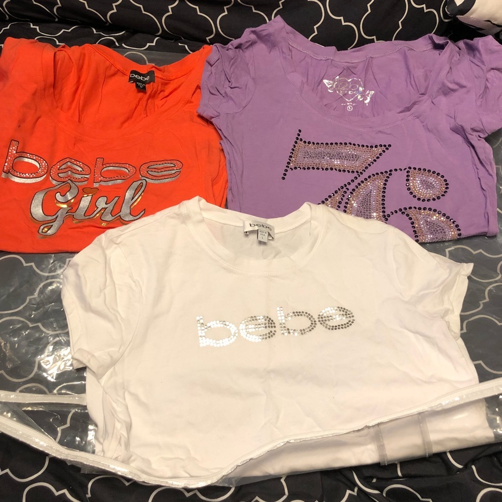 NWOT shirts bundle coral M, other two L